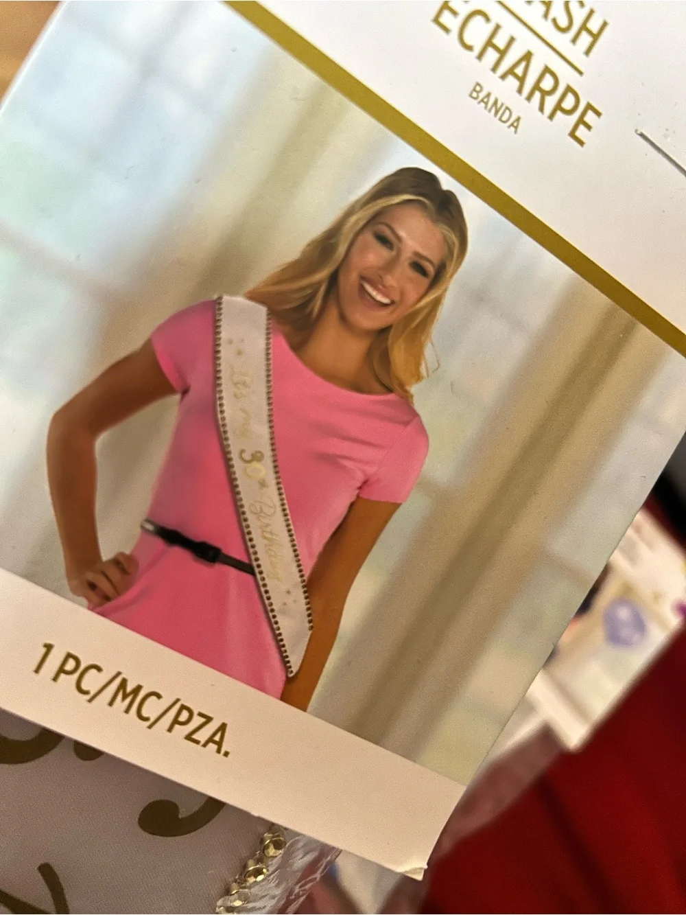 Party City White and Gold Celebration Sash